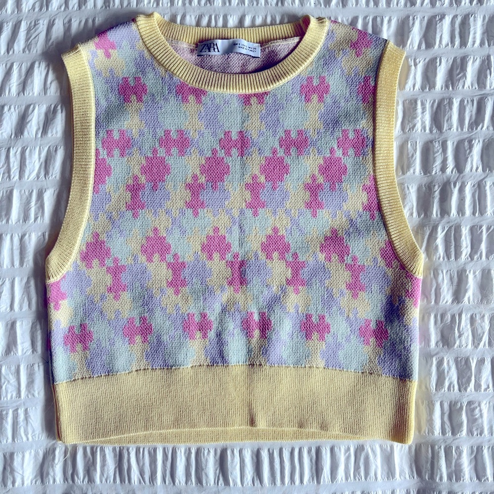 ZARA knit puzzle piece top